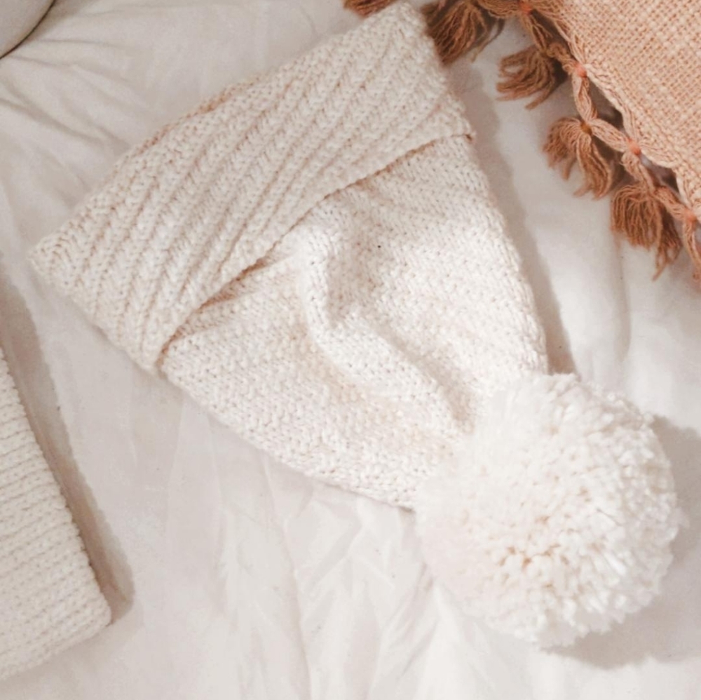Knit pom pom columbia snow hat